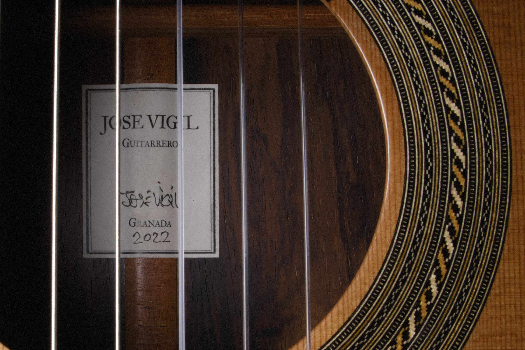 Jose Vigil 2022 Classical Guitar Label
